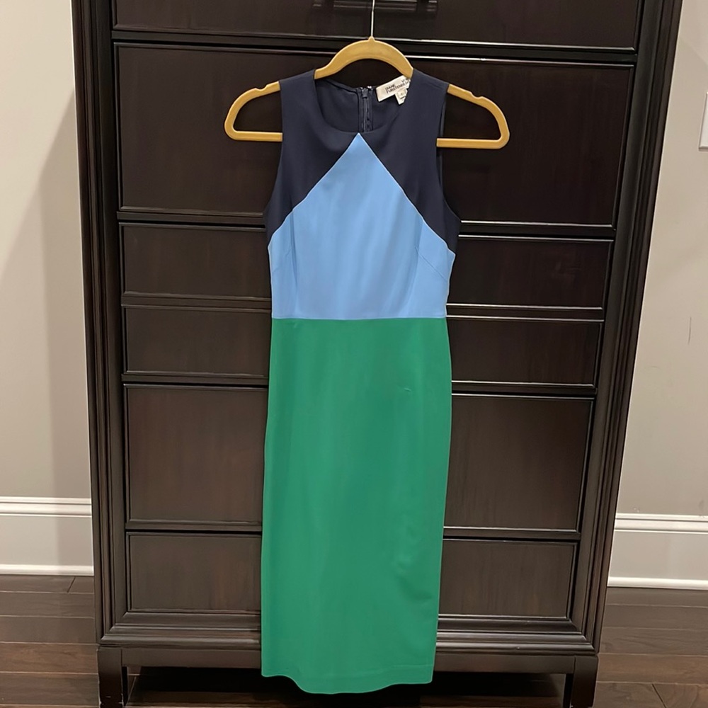 DVF color block dress size 0